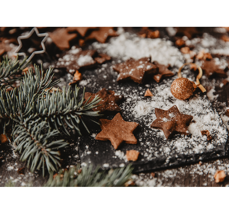 Mural de parede natal estrelas de gengibre festivas - TenStickers