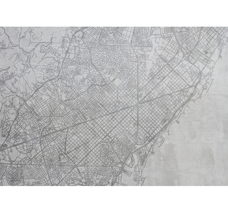 Fotomurais cidades e países mapa detalhado da cidade - TenStickers