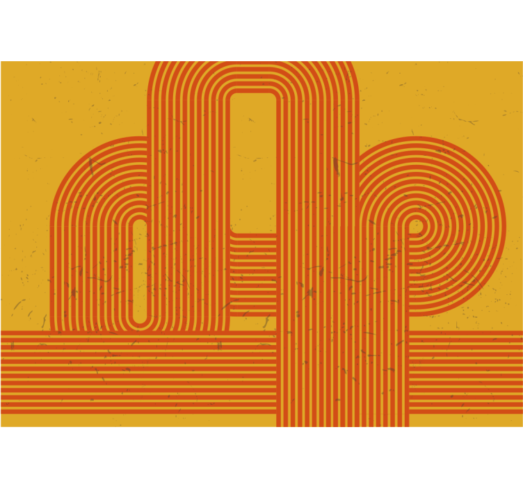 Mural de parede abstrato com padrões de linhas curvas - TenStickers