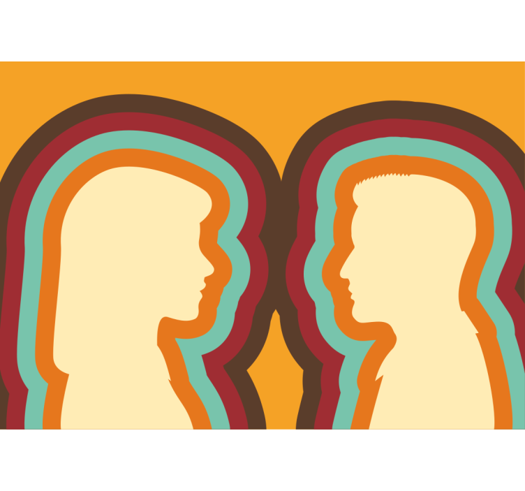 Mural de parede amor silhuetas de casal - TenStickers