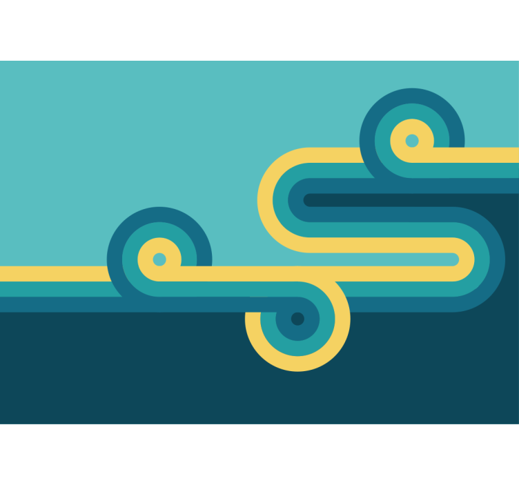 Mural de parede abstrato arranjos de linhas arqueadas - TenStickers