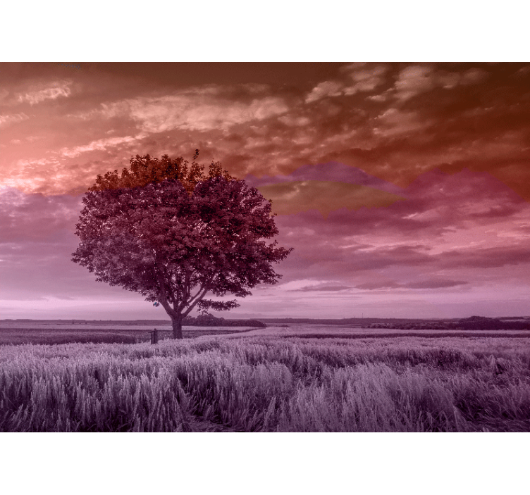 Mural de parede bosques silhueta de árvore solitária - TenStickers