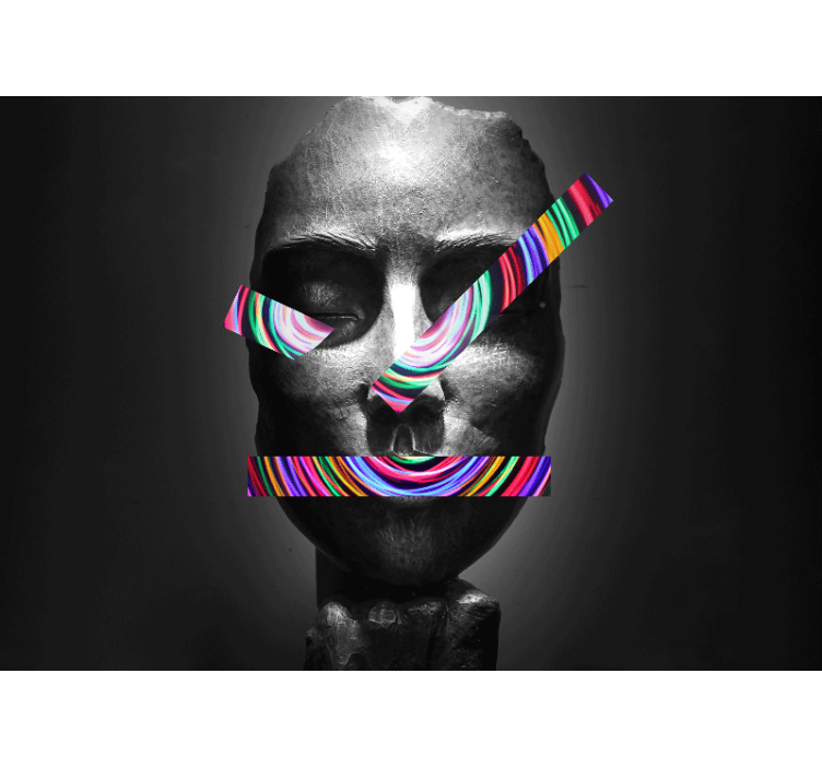 Formas 3d coloridas em fotomural de parede de ondas de v - TenStickers