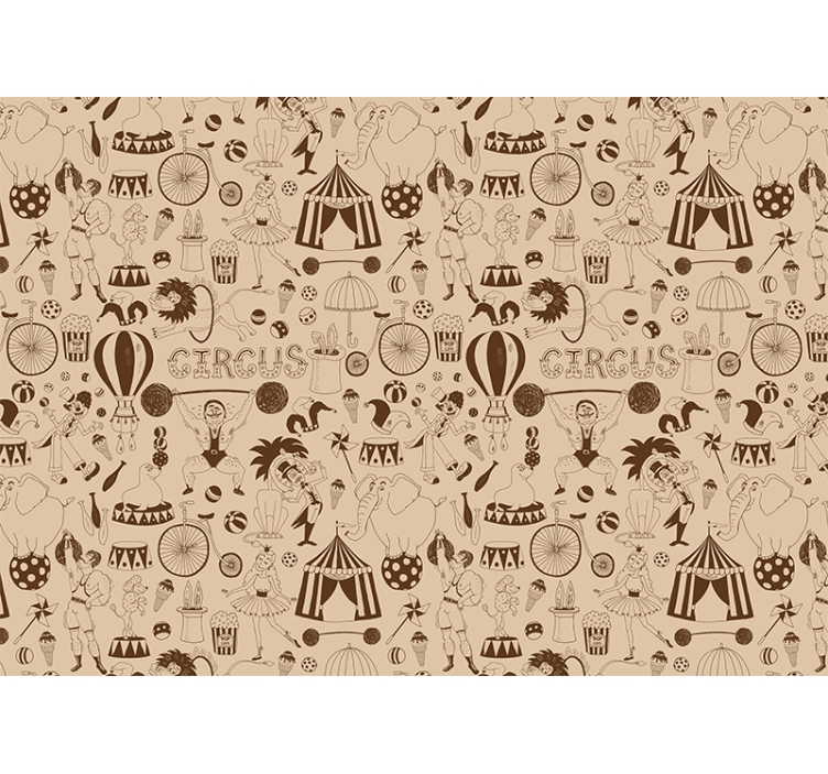 Murais de parede infantil retrô brown circus element - TenStickers