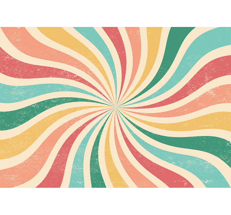 Redemoinho linhas coloridas murais de parede de adolescentes - TenStickers