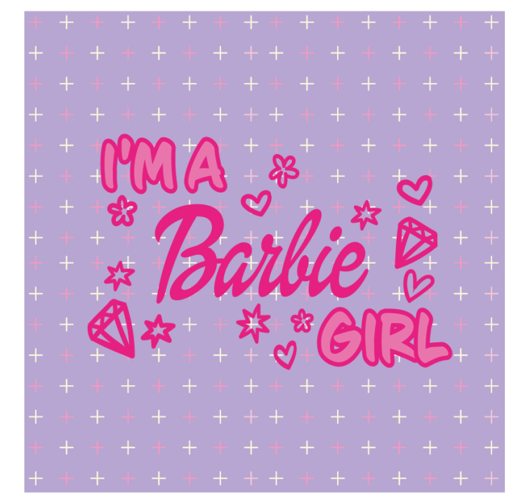 Mural de parede com frases eu sou uma garota barbie - TenStickers
