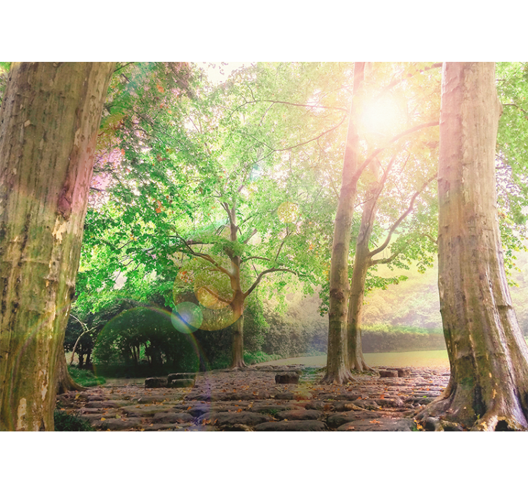 Mural de parede natureza serenidade da folhagem luxuriante - TenStickers