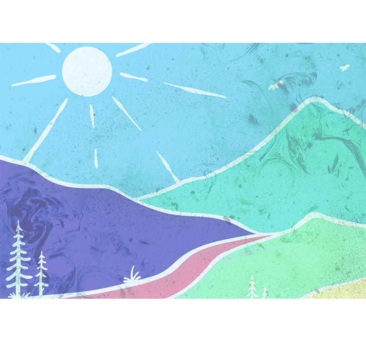 Fotomurais de paisagens cena de paisagem montanhosa - TenStickers