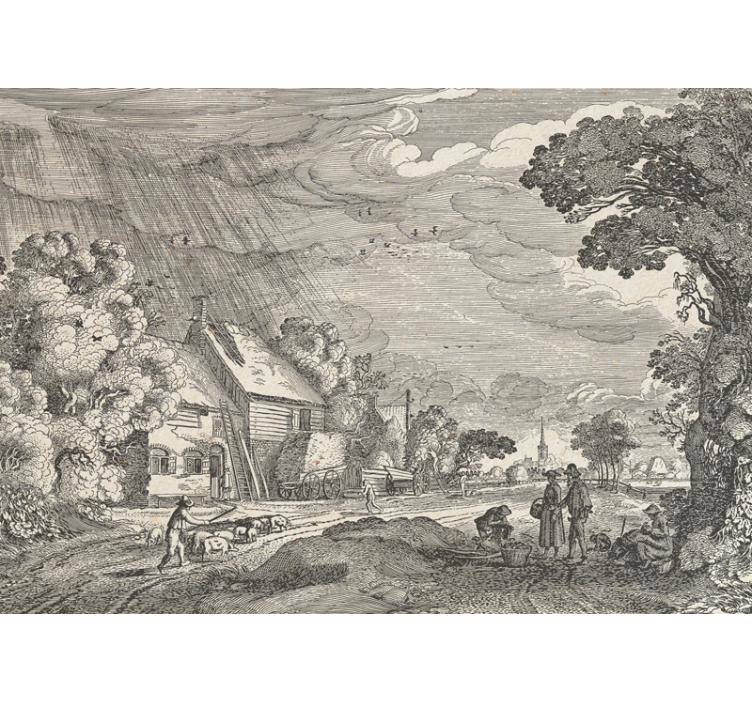 Fotomurais de paisagens representação rural - TenStickers