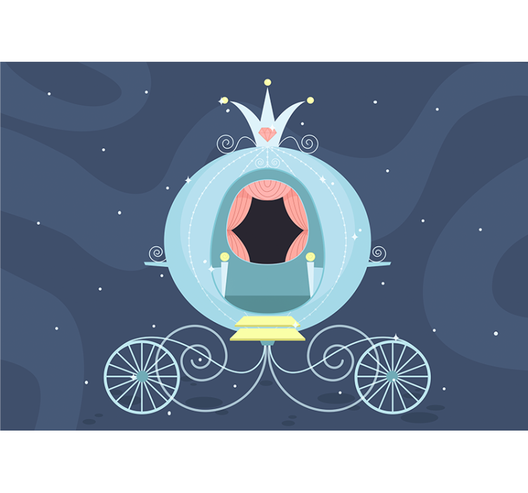 Mural de parede infantil carruagem de conto de fadas - TenStickers