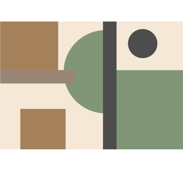 Mural de parede abstrato com organização geométrica - TenStickers