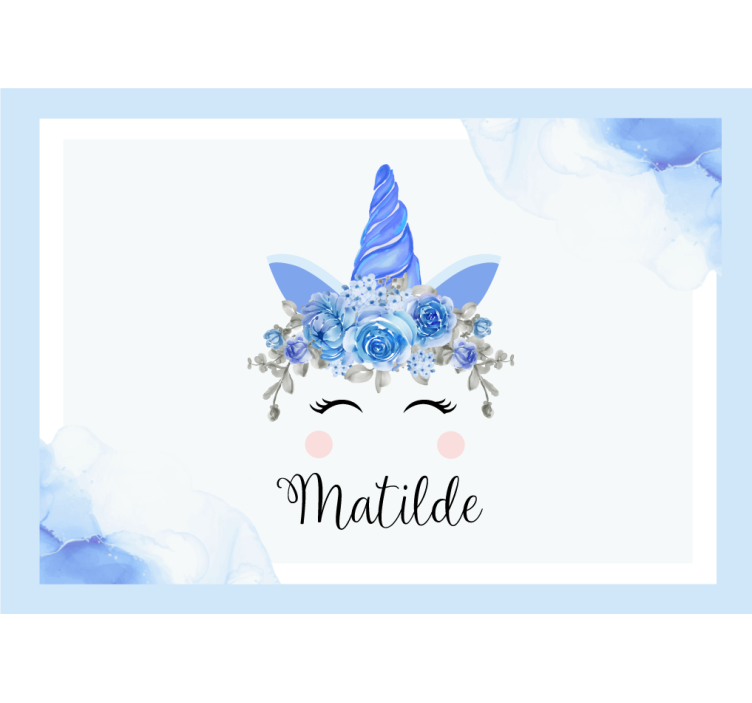 Mural de parede infantil ilustração de unicórnio adorável - TenStickers