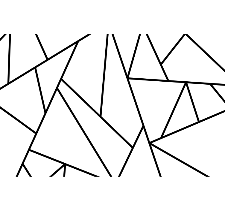 Mural de parede abstrato linhas pretas geométricas - TenStickers