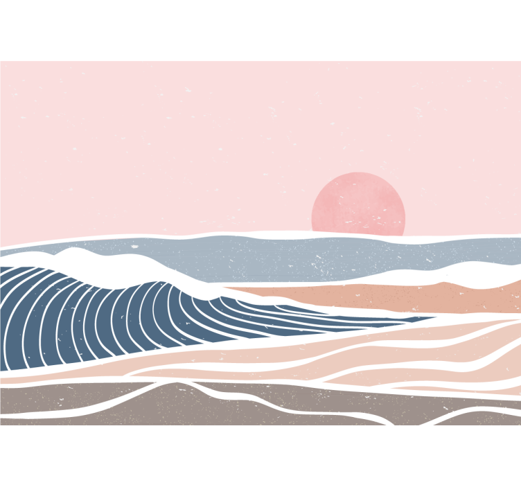 fotomural de parede de desenho abstrato colorido curvo - TenStickers