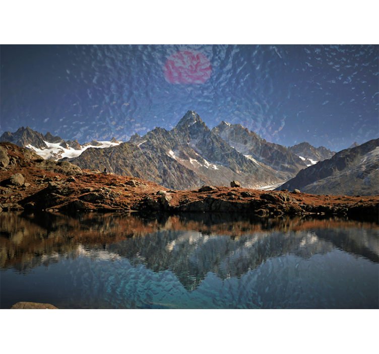 Fotomurais de paisagens reflexo das montanhas majestosas - TenStickers
