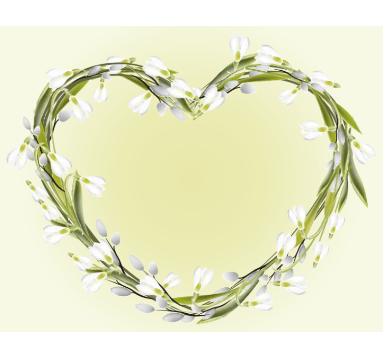 Fotomurais flores em forma de coração - TenStickers