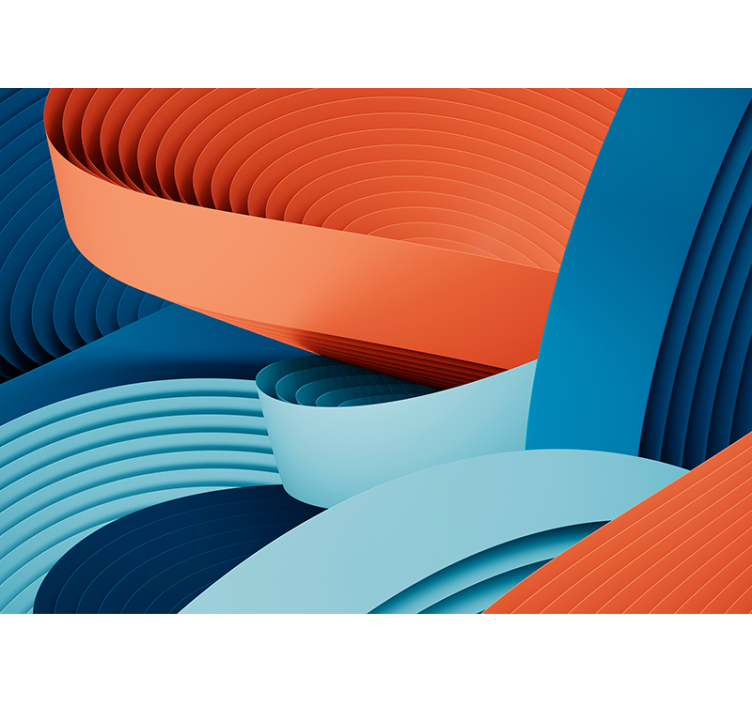 Mural de parede abstrato camadas de papel dinâmicas - TenStickers