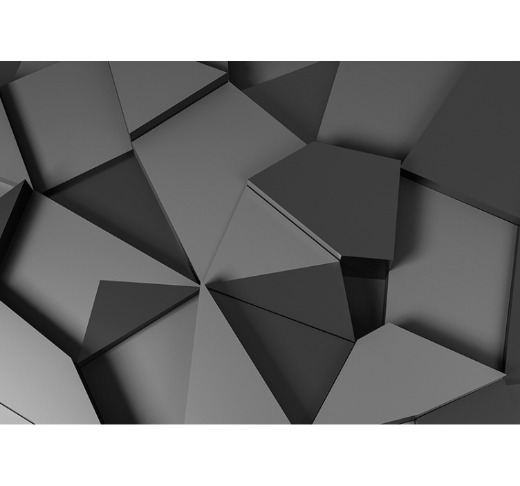 Murais de Parede 3D Formas geométricas cinzentas em 3d - TenStickers