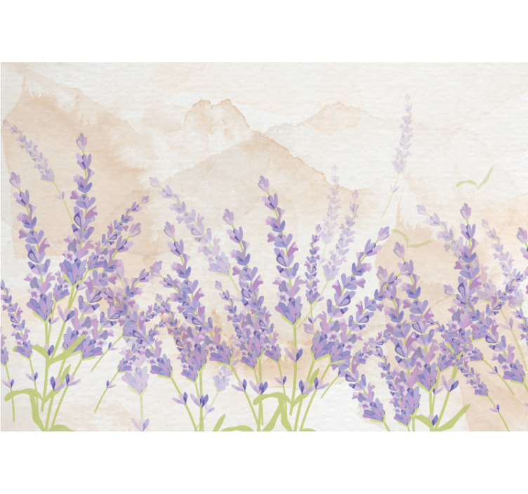 Fotomurais flores Pintura provençal aquarela lavanda - TenStickers