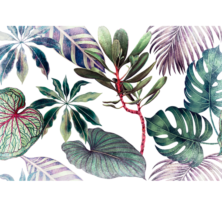 Mural de parede natureza arranjo de folhagens tropicais - TenStickers