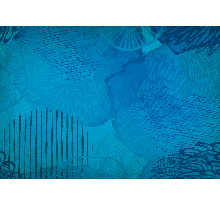 Fotomurais flores Desenho geométrico azul claro - TenStickers