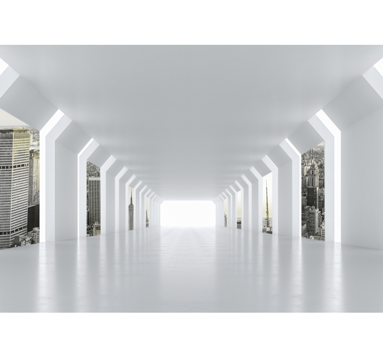 Fotomurais cidades e países vista de cidade futurista - TenStickers