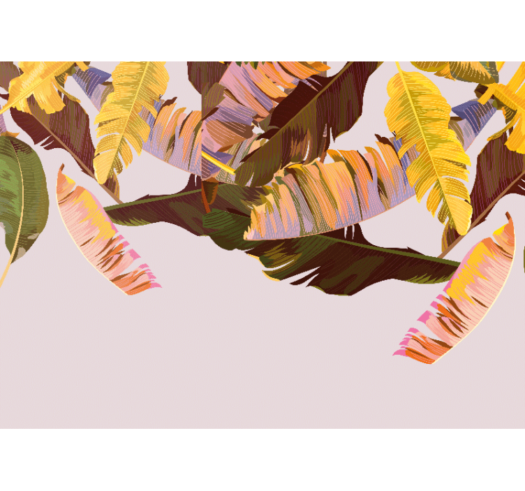 Mural de parede natureza com padrões de folhas exóticas - TenStickers