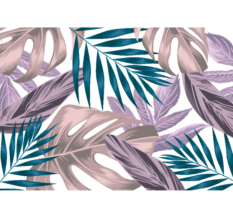 Mural de parede natureza com motivo de folhagem tropical - TenStickers