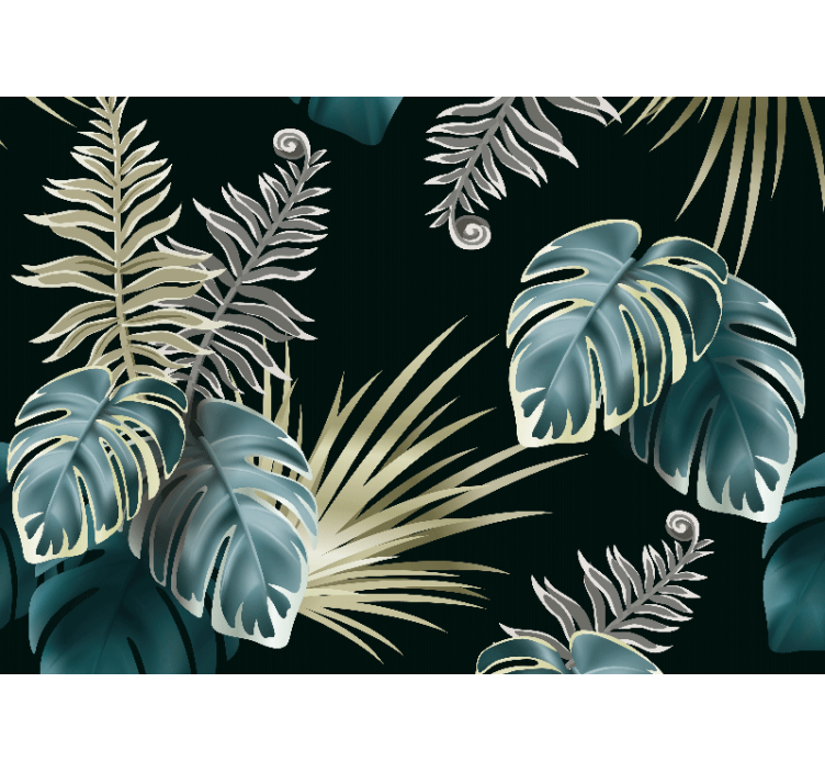 Mural de parede natureza elementos de folhagem tropical - TenStickers