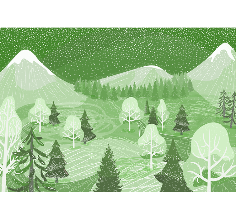 Mural de parede natureza vista da floresta montanhosa - TenStickers