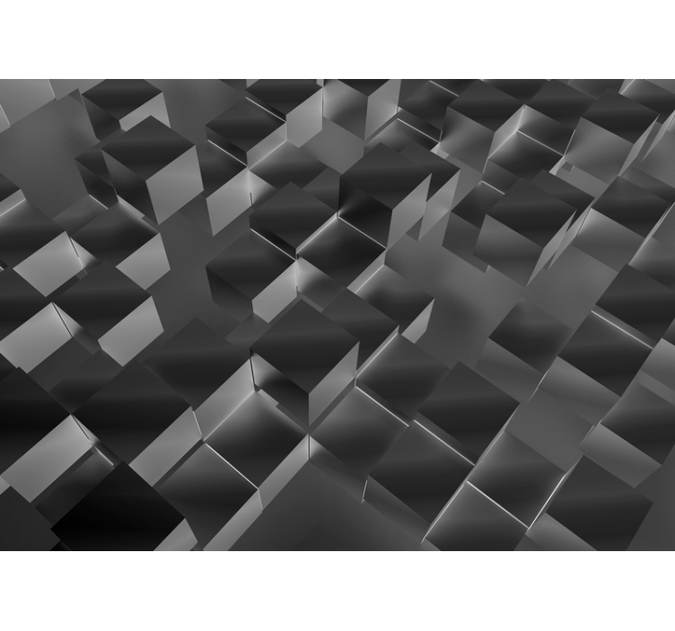 Murais de Parede 3D Padrão de azulejos pretos foscos 3d - TenStickers