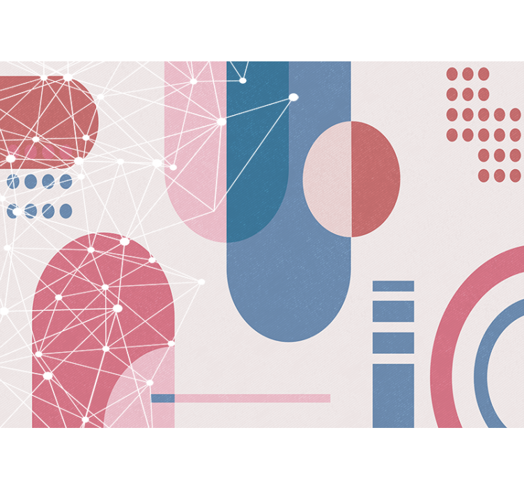 Mural de parede abstrato rede de formas geométricas - TenStickers