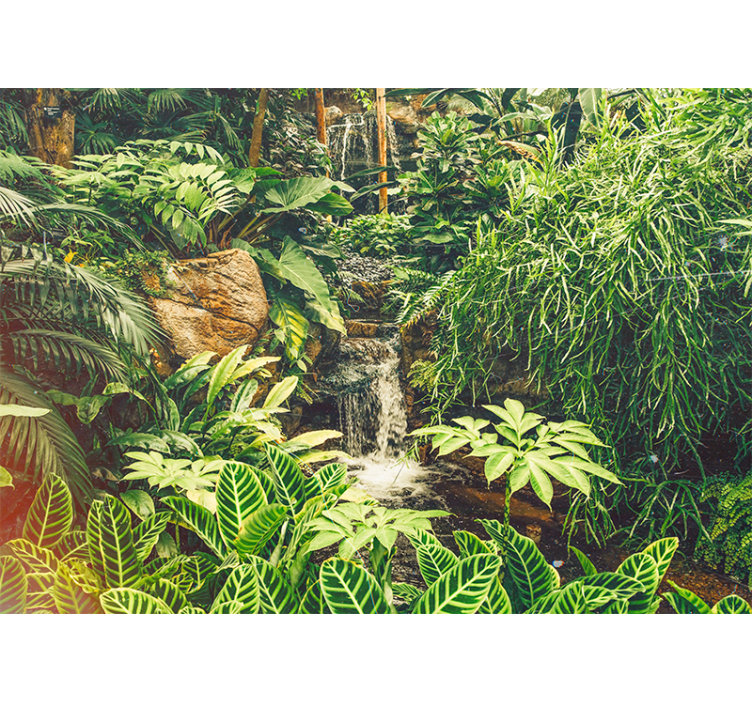 Mural de parede natureza refúgio tropical vibrante - TenStickers