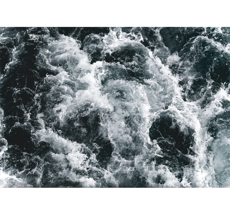 Mural de parede mar ondas do oceano agitadas - TenStickers