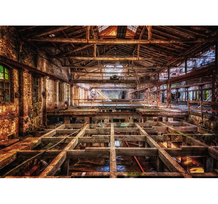 Fotomurais cidades e países espaço industrial abandonado - TenStickers