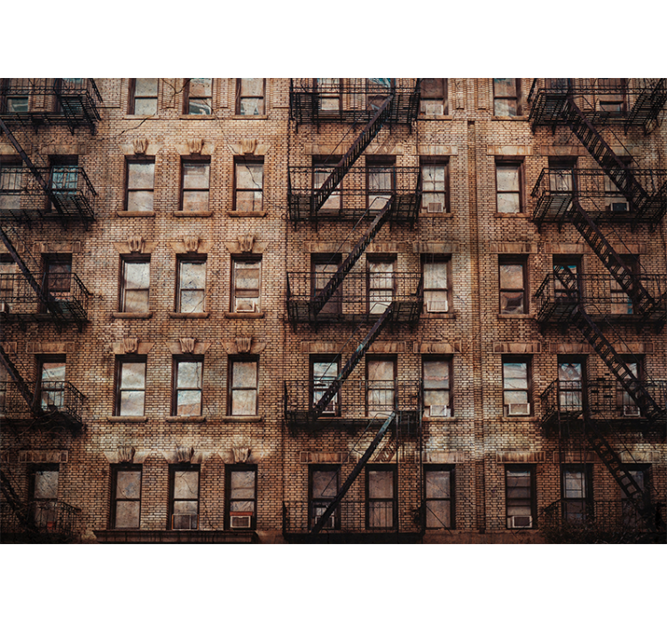 Fotomurais cidades e países fachada de tijolos urbanos - TenStickers