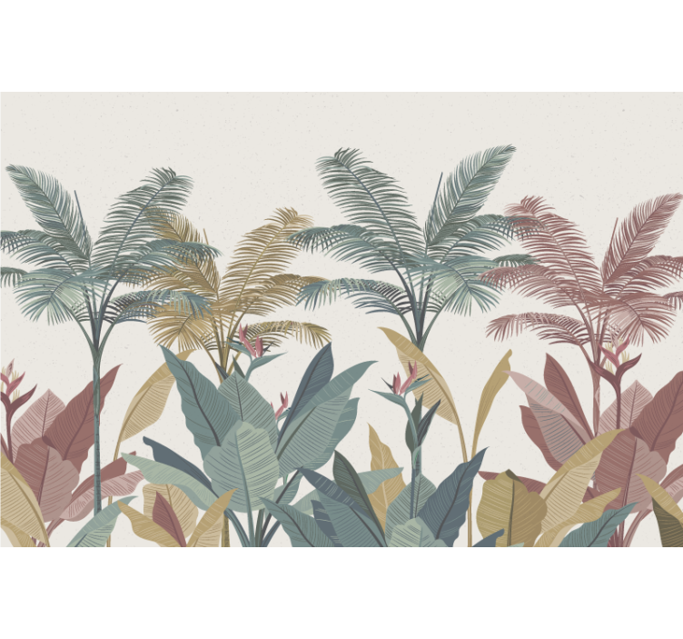 Fotomurais de paisagens Terracota plantas tropicais - TenStickers