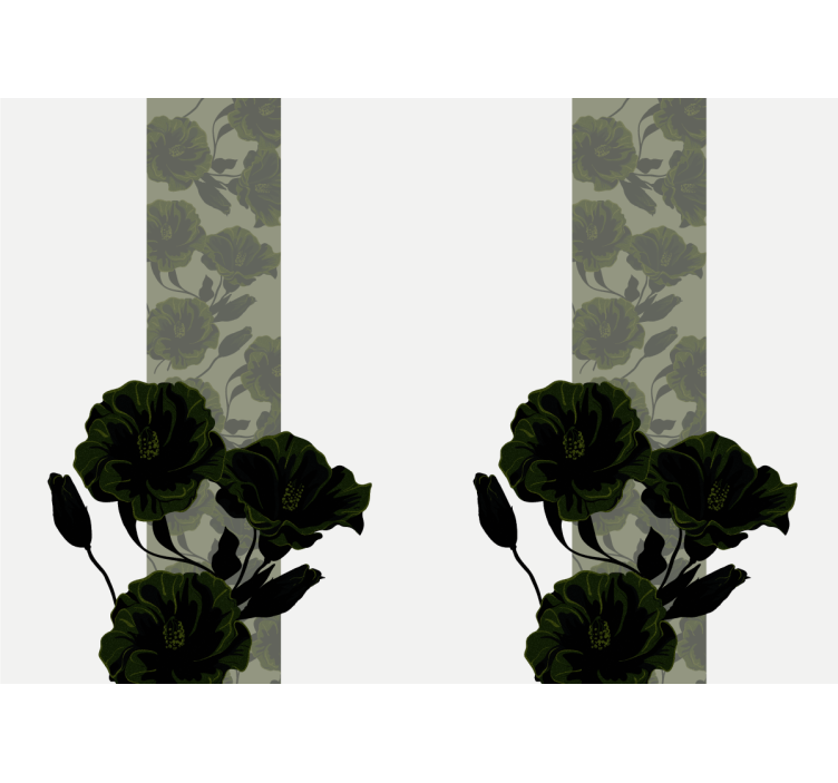 Fotomurais flores elegantes em preto - TenStickers