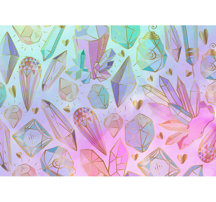 Mural de parede arte design de pedras geométricas - TenStickers