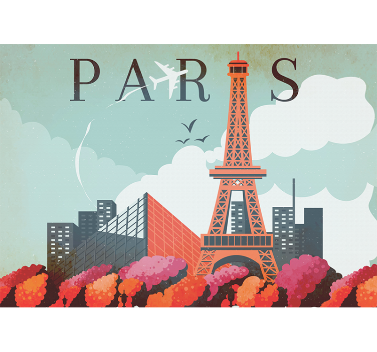 Mural de parede paris paisagem da torre eiffel - TenStickers