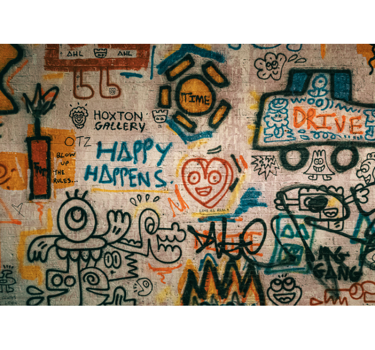 Mix de desenhos de grafite fotomural de arte urbana - TenStickers