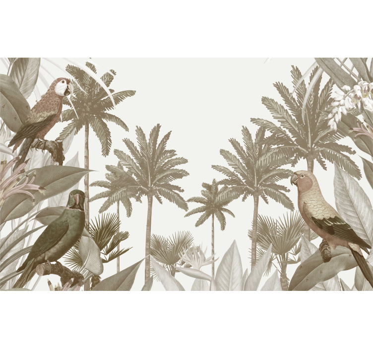 Fotomural selva fauna tropical vintage - TenStickers