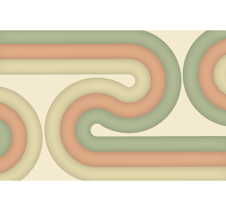 Mural de parede para a sala padrão retrô curvo - TenStickers