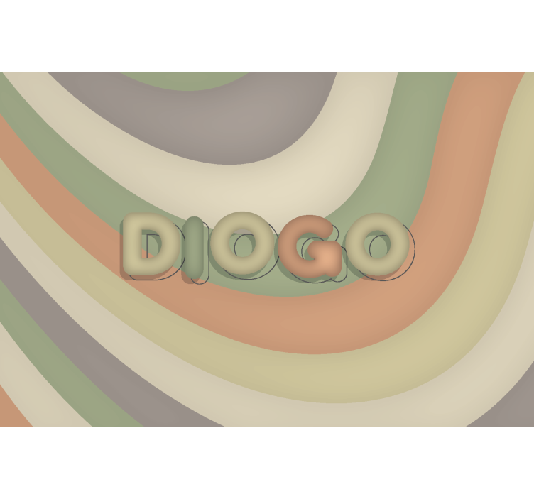 Mural de parede infantil listras curvas com nome - TenStickers