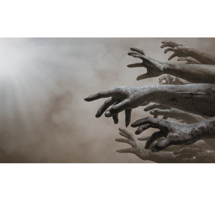 fotomural de parede de mãos fantasma zumbi - TenStickers