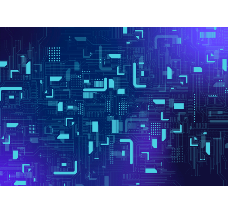fotomural abstrato de circuito eletrônico - TenStickers