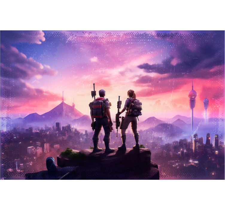 Mural de parede juvenil personagens em aventuraPersonagens em uma - TenStickers