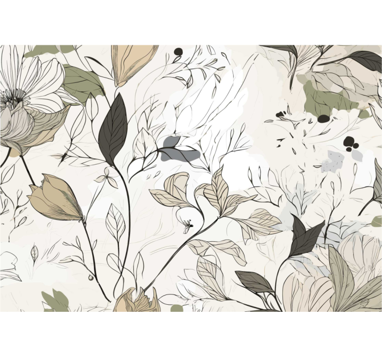 Fotomurais adesivos para casa de banho desenhar flores - TenStickers