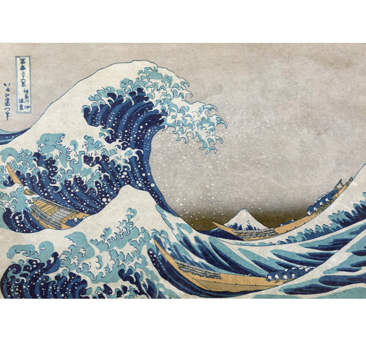 Mural de parede arte clássica pintura kanagawa estilo antigo - TenStickers