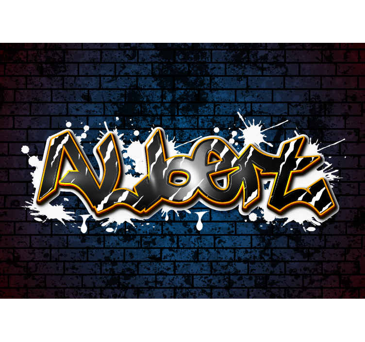 Mural de parede juvenil parede de tijolos com nome - TenStickers